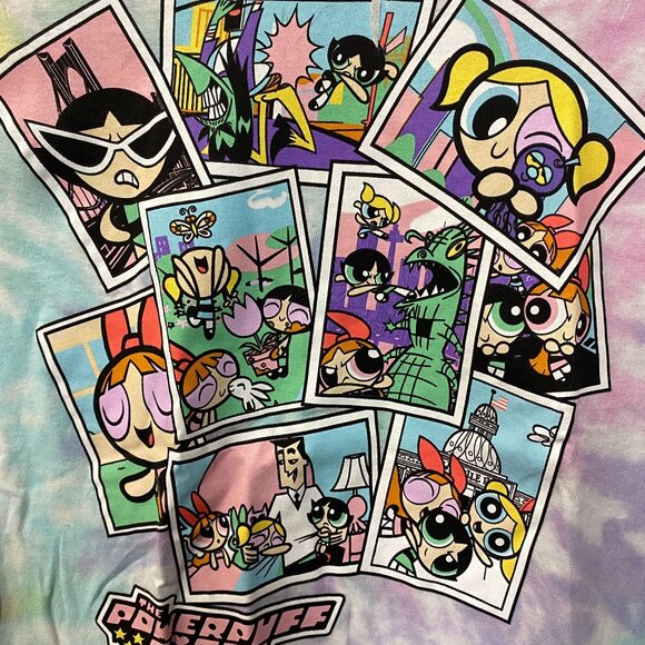 CN The Powerpuff Girls Retro Cartoon Tie Dye T-Shirt Small - Picture 2 of 4